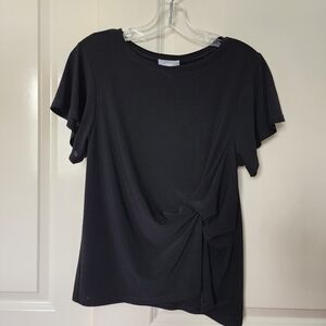 Leith Black Twist Front Blouse